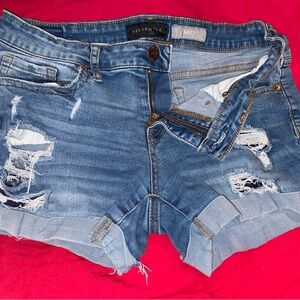 Aeropostale Distressed Blue Jean Shorts